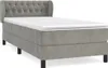 vidaXL Boxspringbett mit Matratze Hellgrau 90x200 cm Samt Produktbild-Vorschau 1