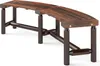 A curved wooden garden bench without a backrest, shown from a diagonal angle against a white background. Anteprima dell’immagine prodotto