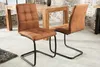 Moderner Freischwinger Stuhl MODENA hellbraun Design Produktbild-Vorschau 5