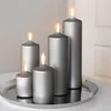 Fink CANDLE, metallic Stumpenkerze, Paraffin, grau, L. 8 Produktbild-Vorschau 2