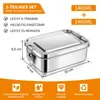 Brotdose mit Fächern, 2er Set, Edelstahl, silber, 2×1400 ml Vista previa de la imagen del producto