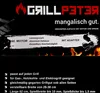 A marketing image for a grill accessory, featuring product details and branding. Produktbild-Vorschau