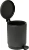 A black pedal bin with its lid open, shown against a white background. Voir les images du produit