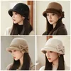 Damen Winter Fischerhut Vintage Elegant Bowler Hut Produktbild-Vorschau 3