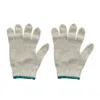A pair of light gray knitted gloves with green trim at the cuffs, presented against a white background. Náhled obrázku produktu