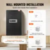 A safe is shown next to an infographic illustrating wall-mounted installation steps. Anteprima dell’immagine prodotto