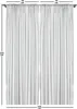 Two white curtains hanging on a rod, with dimensions indicated. Produktbild-Vorschau