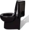 vidaXL Toilette per angolo in Vetroceramica nera Anteprima dell’immagine prodotto 11