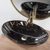 Umywalka nablatowa REA Pamela Black Marble Shiny Podgląd zdjęcia produktu 4