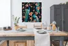MuchoWow® Poster Muster - Pfau - Blüte - Schwarz 100x100 cm Produktbild-Vorschau 3