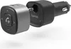 A close-up studio shot of a Hama Bluetooth receiver and USB car charger. Produktbild-Vorschau