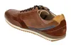 A single brown leather sneaker is shown from a side-diagonal angle against a white background. Produktbild-Vorschau