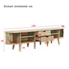 A diagram of a TV stand with dimensions indicated. Anteprima dell’immagine prodotto