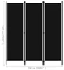 vidaXL 3-tlg. Raumteiler Schwarz 150x180 cm Produktbild-Vorschau 5