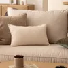 A close-up view of several decorative pillows on a sofa, with a small potted plant and a book on a coffee table in the foreground. Náhled obrázku produktu