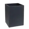 A dark gray, square planter with a textured finish, shown from a slightly elevated angle against a white background. Produktbild-Vorschau