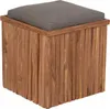 Teakbox Oxford mit Sitzkissen Teakholz massiv Hocker Garten Produktbild-Vorschau 1