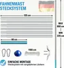 MONZANA® Fahnenmast 6,5m Seilzug Bodenhülse inkl. Produktbild-Vorschau 6