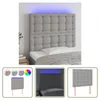 The Living Store LED Kopfteil Hellgrau 100x5x118/128 cm Produktbild-Vorschau 7