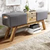 FineBuy Turnbock Sitzbank Grau mit Schubladen 120x56x30 cm Produktbild-Vorschau 1