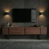 Skye Decor, Hochwertiger TV-Ständer, Walnuss und Schwarz, Produktbild-Vorschau 2