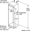 A technical diagram showing installation dimensions for a built-in refrigerator-freezer. Produktbild-Vorschau