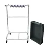 A silver mop holder and a dark gray plastic bin are displayed against a white background. Podgląd zdjęcia produktu