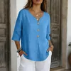 ASKSA Musselin Bluse Damen 3/4 aermel Sommerbluse Oversized Produktbild-Vorschau 2