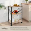 Chariot de service Rugby 65,5x45,5x88,5cm - Bois clair Voir les images du produit 3