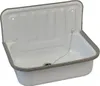 A white enamel sink with a gray rim is shown against a white background. Produktbild-Vorschau