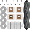 A collection of cleaning accessories for a robot vacuum cleaner, laid out on a white background. Voir les images du produit