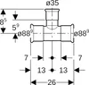 Geberit GE Mapress, Edelstahl, T-Stk., red. Abgang, d88,9 x Produktbild-Vorschau 4