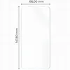 A diagram showing the dimensions of a screen protector. Produktbild-Vorschau