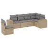 Design 6-tlg. Garten-Sofagarnitur mit Kissen Beige Poly Produktbild-Vorschau 2