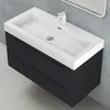 doporro Meuble de Salle de Bains Gris Noir Mat Ensemble de Voir les images du produit 2