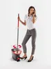 A woman is on the phone while using a Vileda Easy Wring & Clean mop. Produktbild-Vorschau