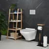 Relaxdays WC Garnitur, Bambus, Eisen, freistehender Produktbild-Vorschau 3