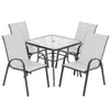 5-teiliges Outdoor Esssets, Gartentisch und 4 stapelbare Produktbild-Vorschau 1