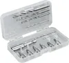 A set of drill bits and screwdriver bits in a clear plastic case. Produktbild-Vorschau