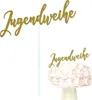 Oblique Unique Jugendweihe Torten Topper Glitzernd gold für Produktbild-Vorschau 1