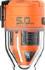 A close-up studio shot of an orange and clear electric air pump. Podgląd zdjęcia produktu