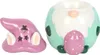 Two ceramic Easter-themed gnome figures, one shaped like a hat with bunny ears and stars, the other like a gnome holding an Easter egg. Produktbild-Vorschau