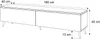A line drawing of a TV cabinet with dimensions indicated. Produktbild-Vorschau
