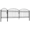 Portail de jardin avec pointe bombée Acier 1,75 x 5 m Noir Voir les images du produit 1