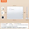 A diagram showing the dimensions and accessories of a VEVOR Hollywood makeup mirror. Voir les images du produit