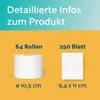 64 Rollen Toilettenpapier 3-lagig – 250 Blatt pro Rolle – Produktbild-Vorschau 8
