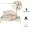 Gepolstertes Doppelbett in Samt – 140 x 200 cm – Produktbild-Vorschau 6