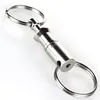 A close-up studio shot of a silver keychain coupling. Produktbild-Vorschau