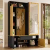 Armoire avec miroir, meuble à chaussures, étagère à Voir les images du produit 8