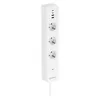 A white LEDVANCE smart plug with three outlets and two USB ports, shown against a white background. Produktbild-Vorschau